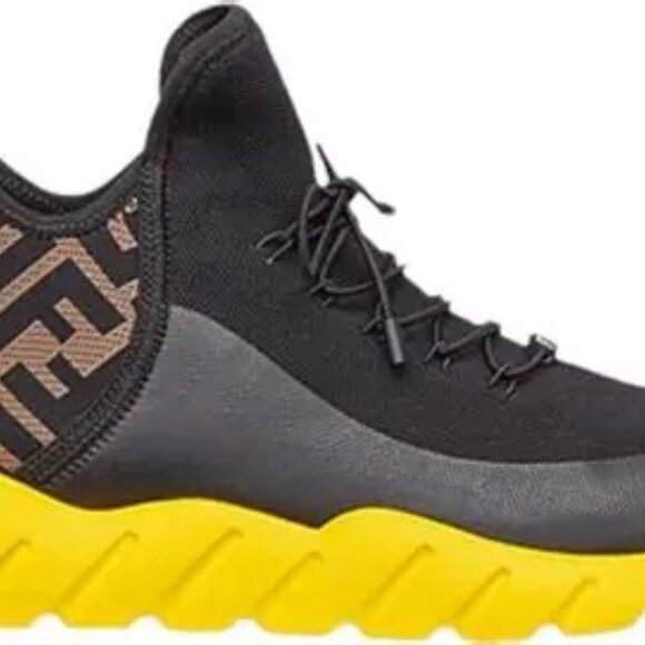 Fendi FF Motif Mesh High 'Black Yellow' Fendi Size 10 - Picture 2 of 10